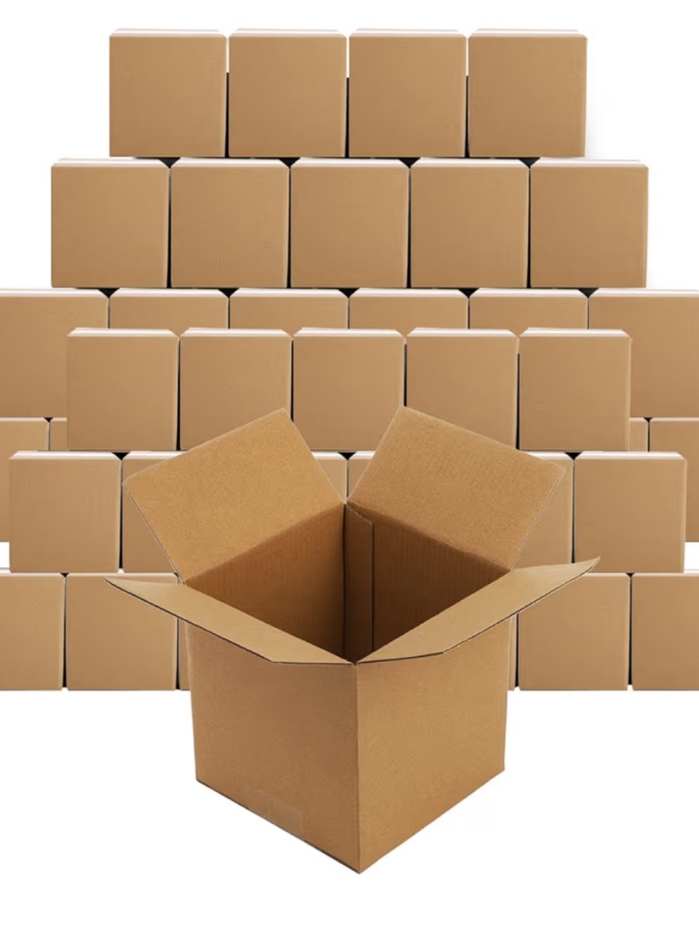 Bulk Kraft Cardboard Moving Boxes - Open & Stackable
